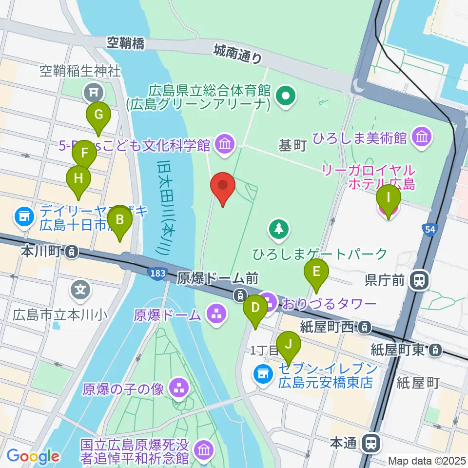 広島市青少年センター周辺のホテル一覧地図