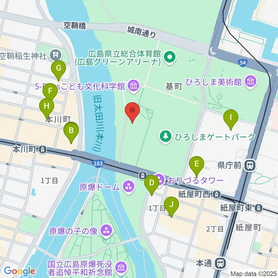 広島市青少年センター周辺のホテル一覧地図