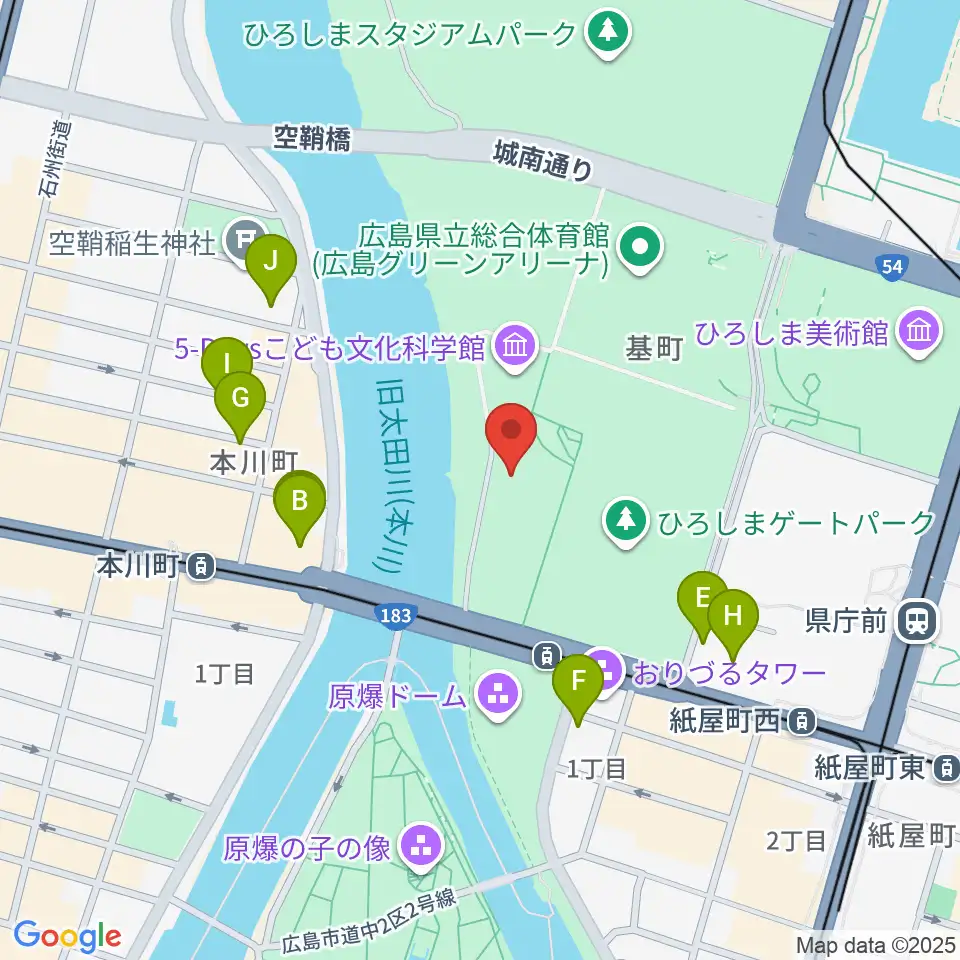 広島市青少年センター周辺のホテル一覧地図