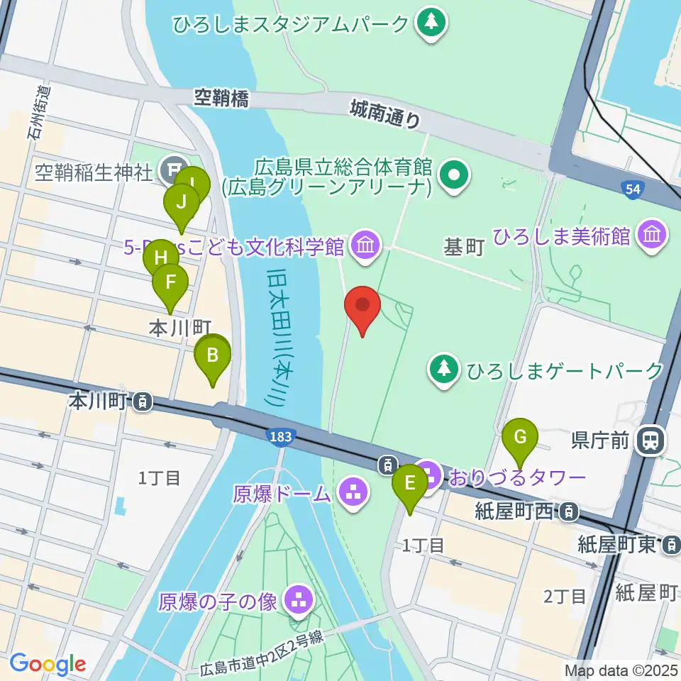 広島市青少年センター周辺のホテル一覧地図