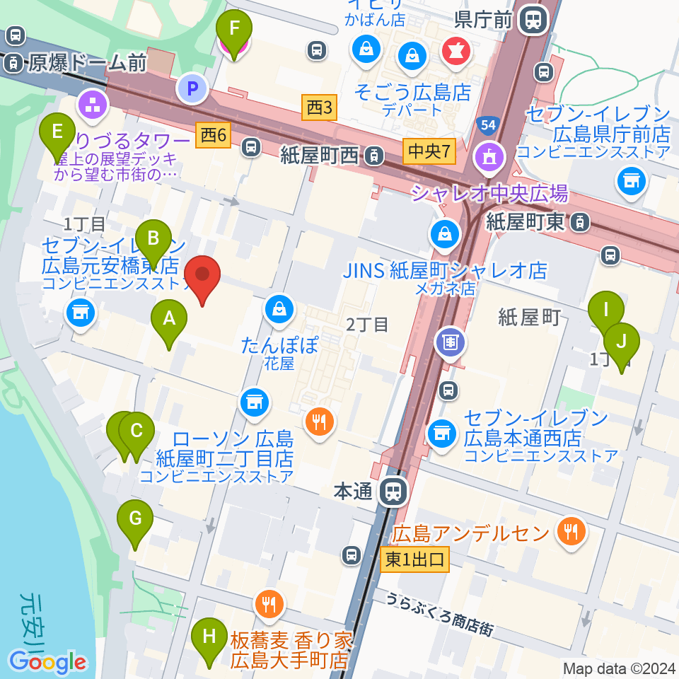 広島県民文化センター周辺のホテル一覧地図