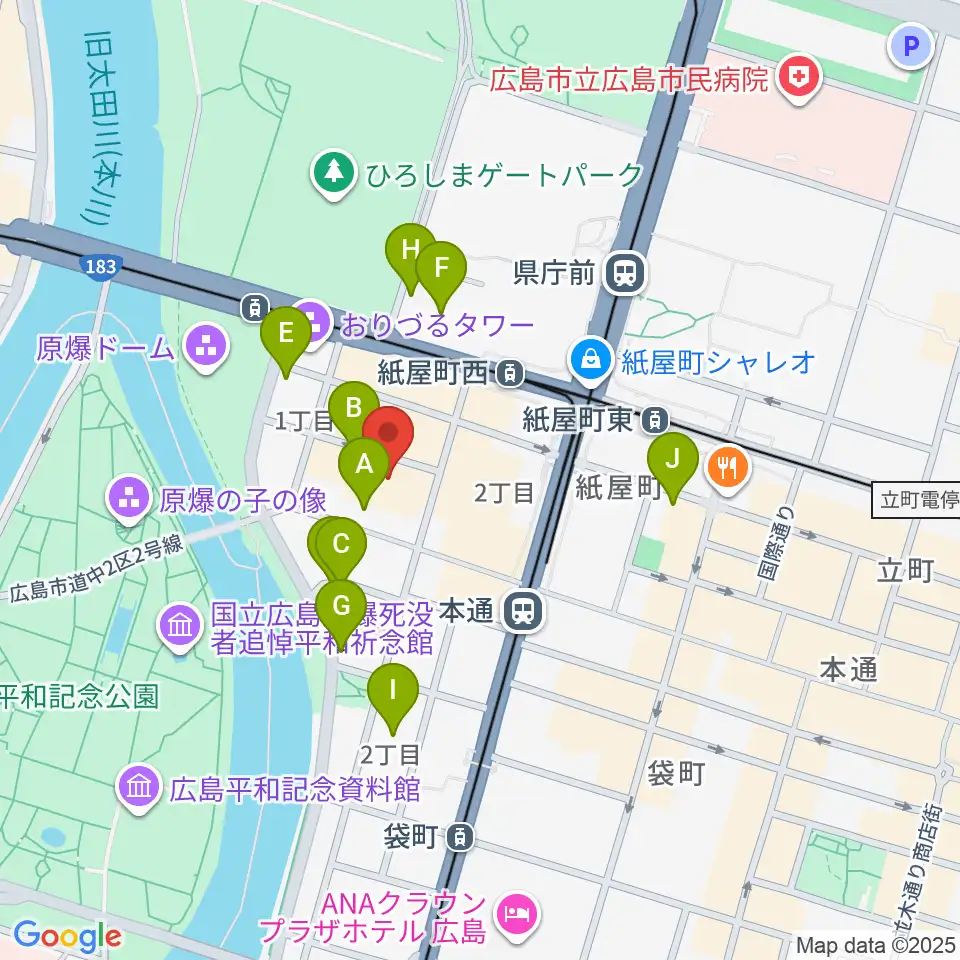 広島県民文化センター周辺のホテル一覧地図