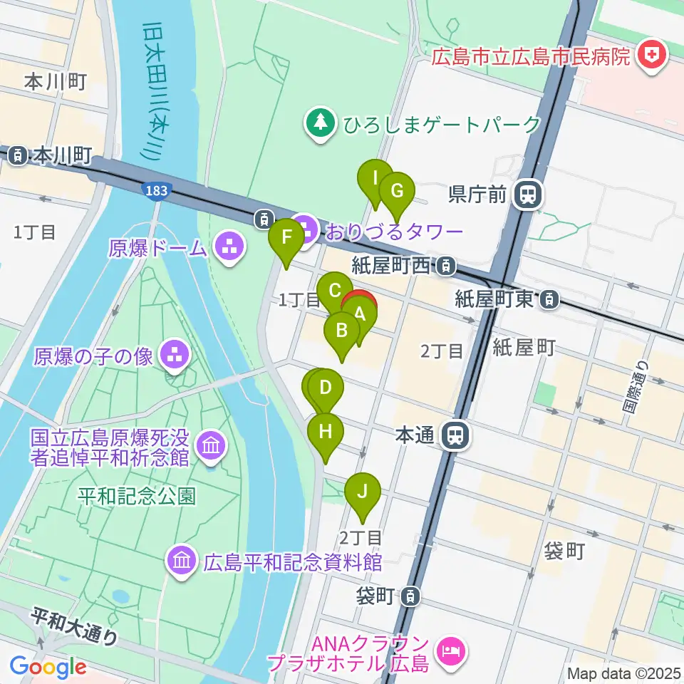 広島県民文化センター周辺のホテル一覧地図