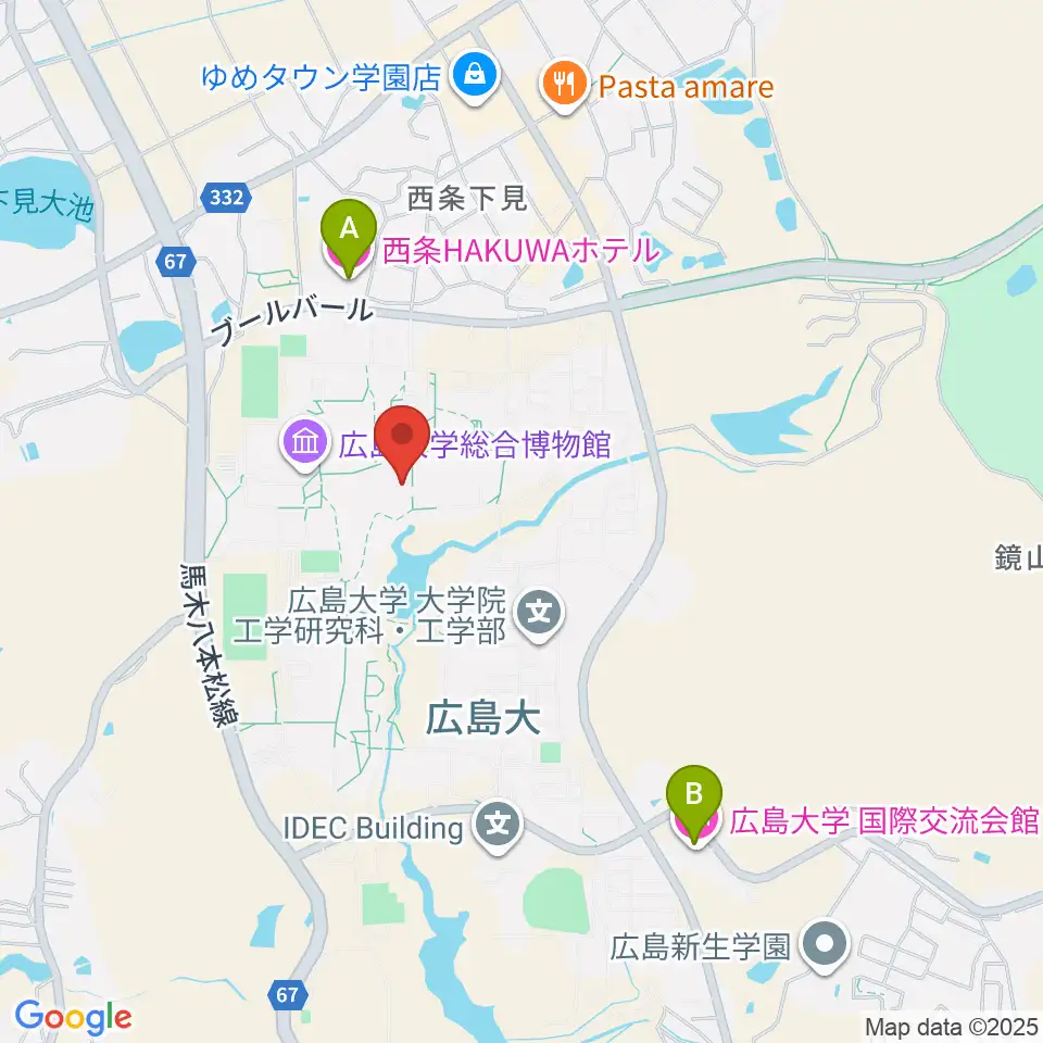 広島大学サタケメモリアルホール周辺のホテル一覧地図
