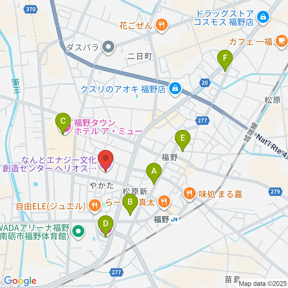 なんとエナジー文化創造センターヘリオス周辺のホテル一覧地図