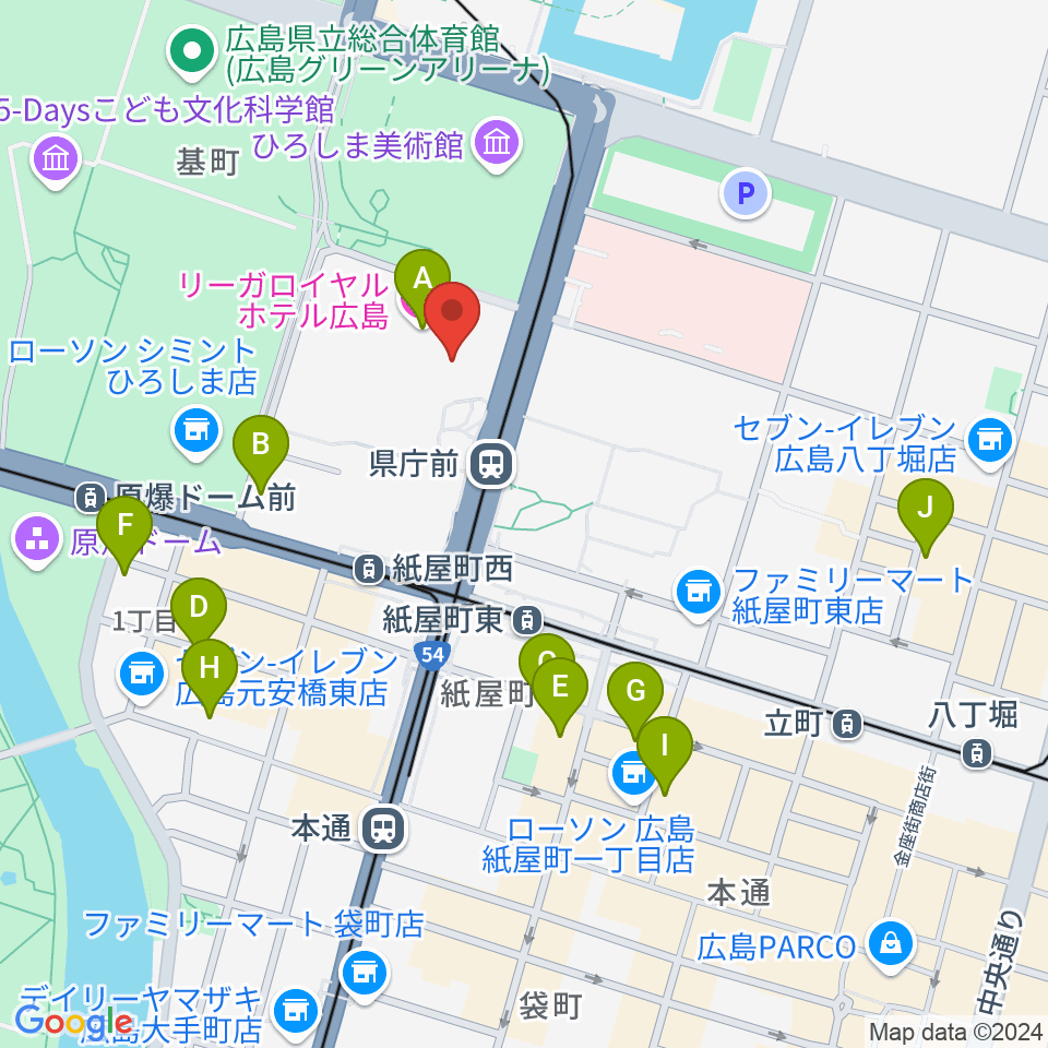 NTTクレドホール周辺のホテル一覧地図