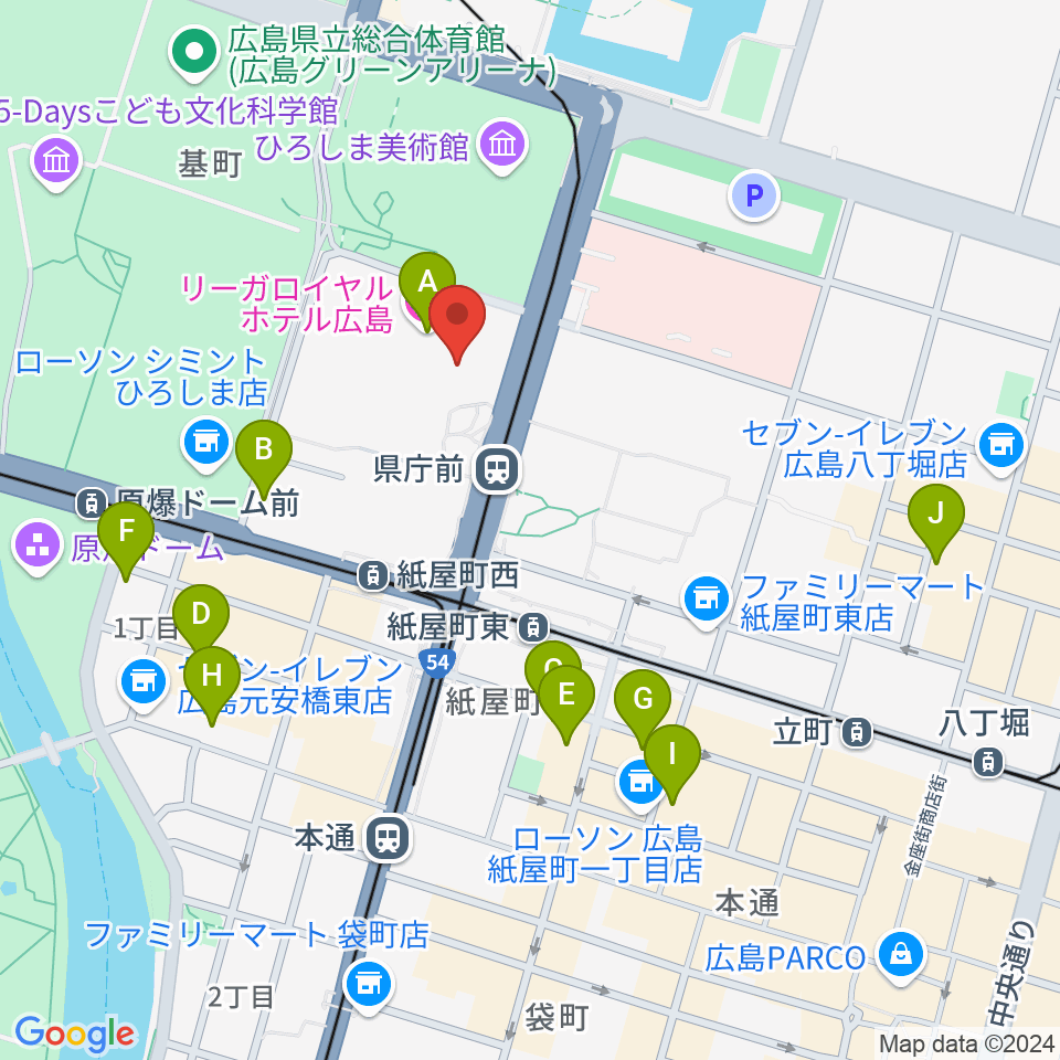 NTTクレドホール周辺のホテル一覧地図