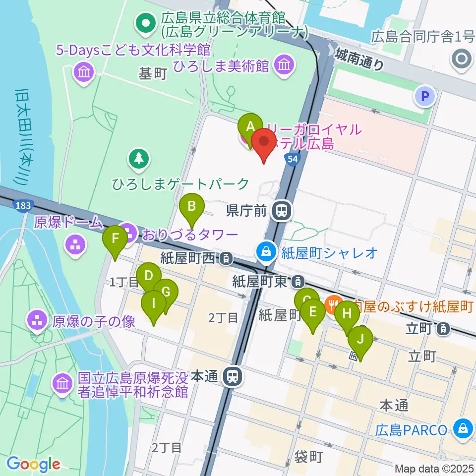 NTTクレドホール周辺のホテル一覧地図