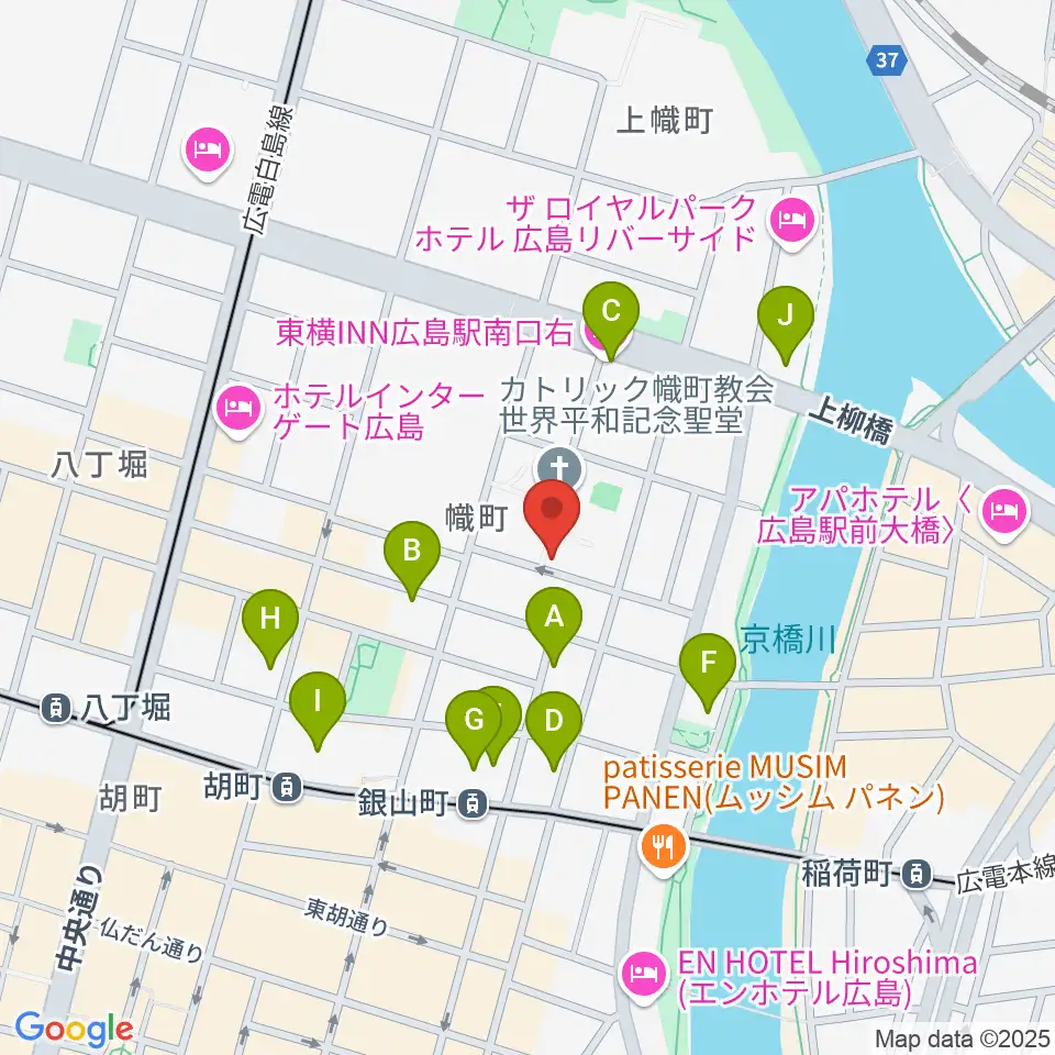 エリザベト音楽大学セシリアホール周辺のホテル一覧地図
