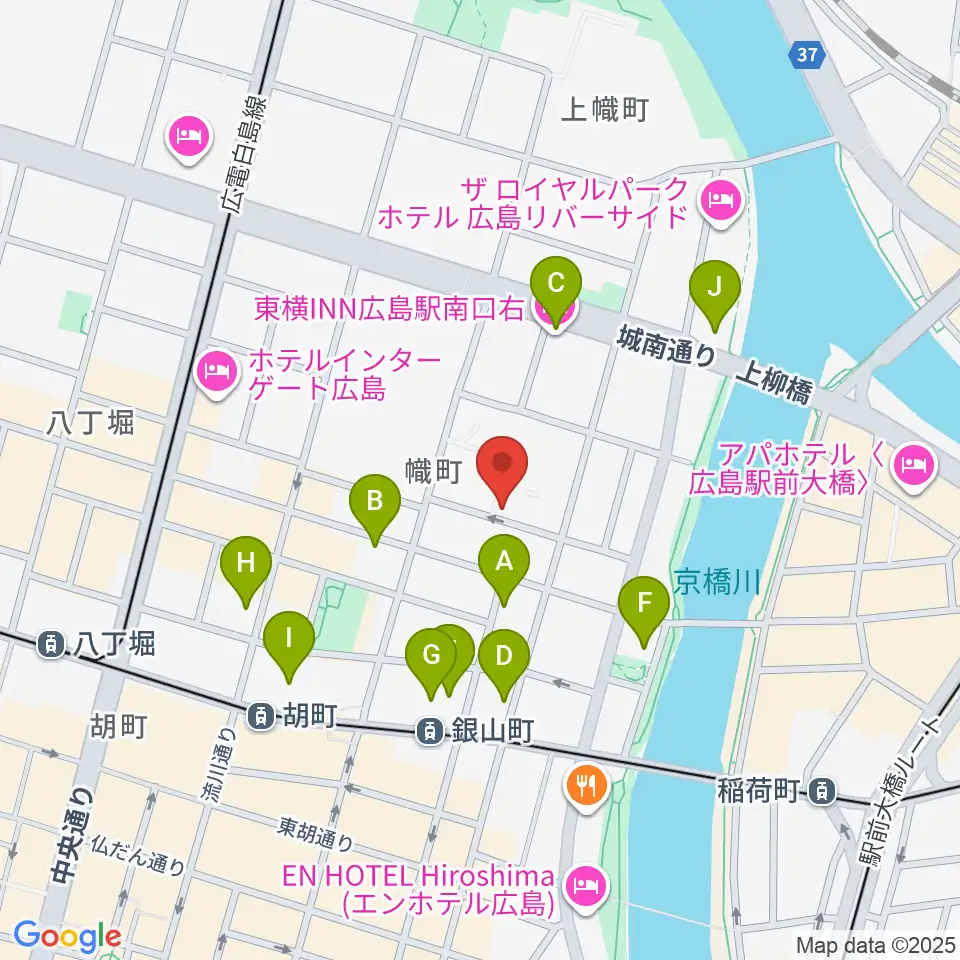 エリザベト音楽大学セシリアホール周辺のホテル一覧地図
