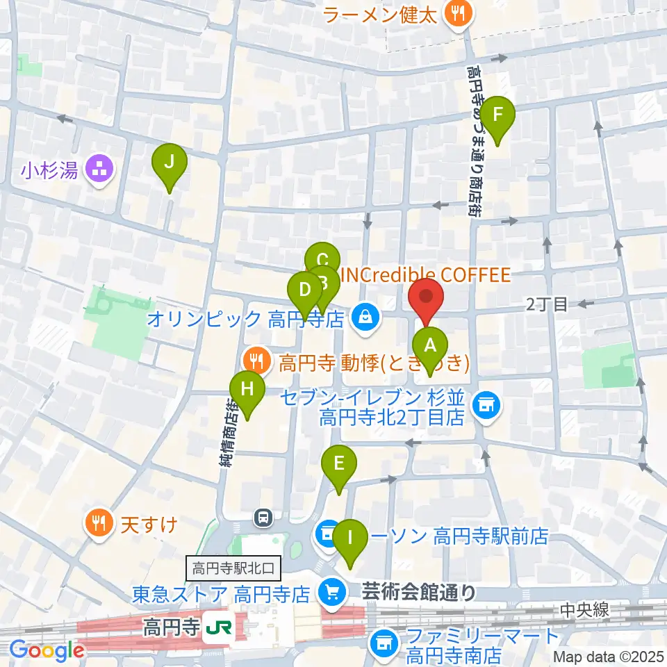 高円寺スタジオ・コヤーマ周辺のホテル一覧地図