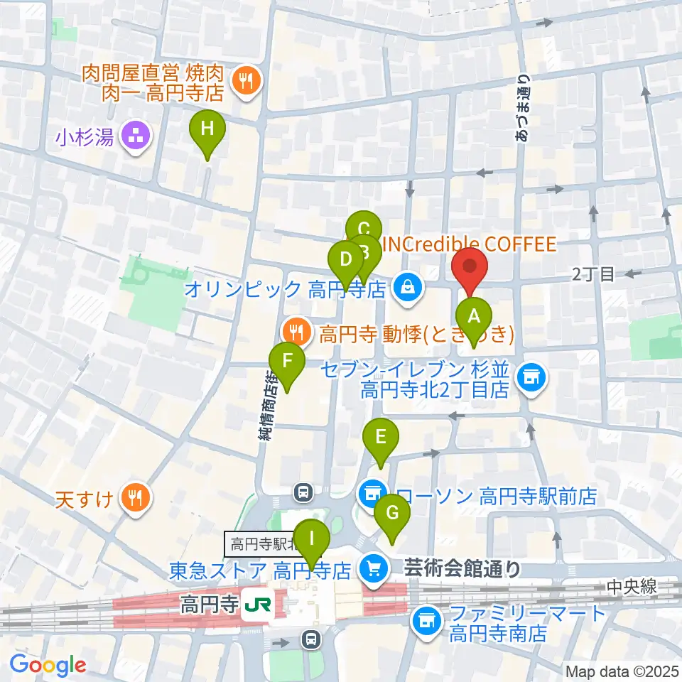 高円寺スタジオ・コヤーマ周辺のホテル一覧地図