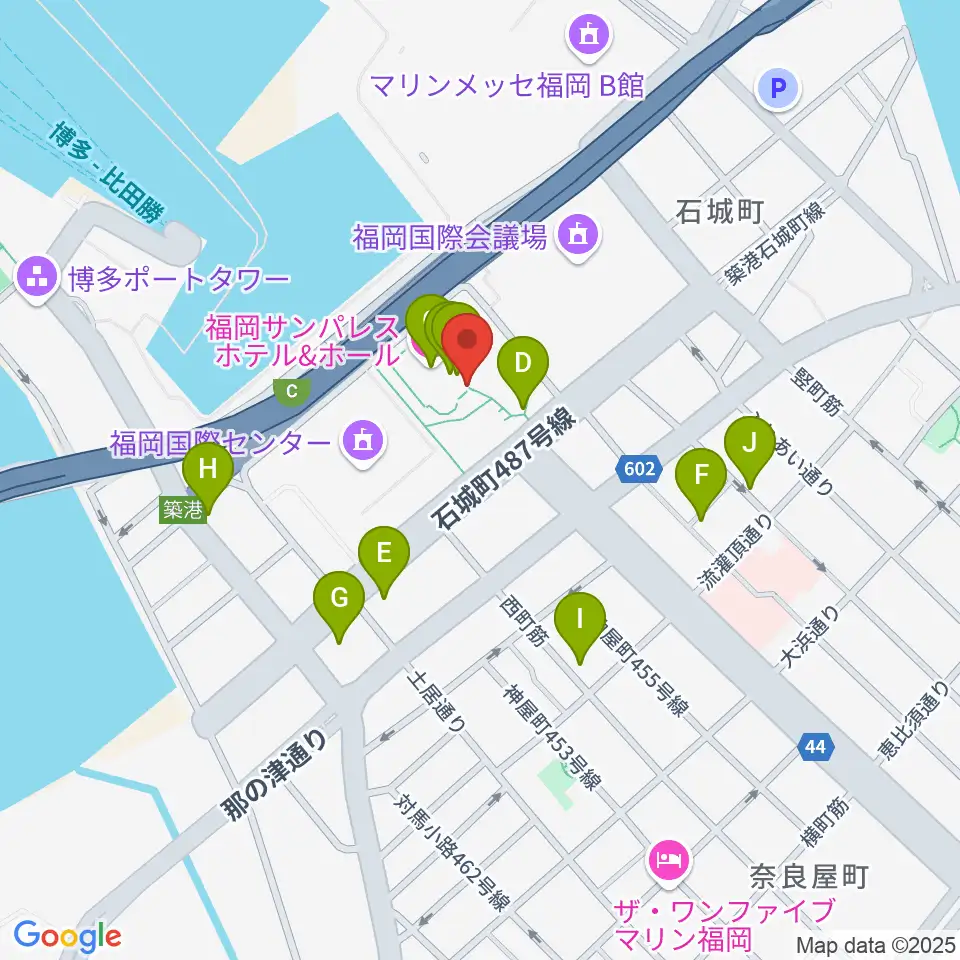 湾岸劇場 博多扇貝周辺のホテル一覧地図