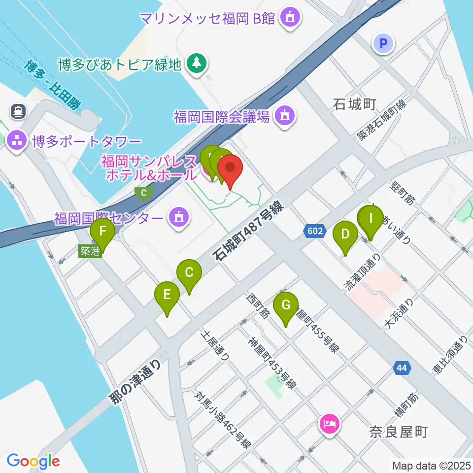 湾岸劇場 博多扇貝周辺のホテル一覧地図