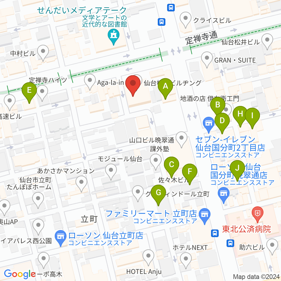 NHK文化センター 仙台教室周辺のホテル一覧地図