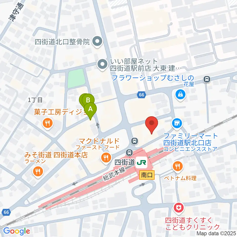 アイバ楽器 四街道駅前センター周辺のホテル一覧地図