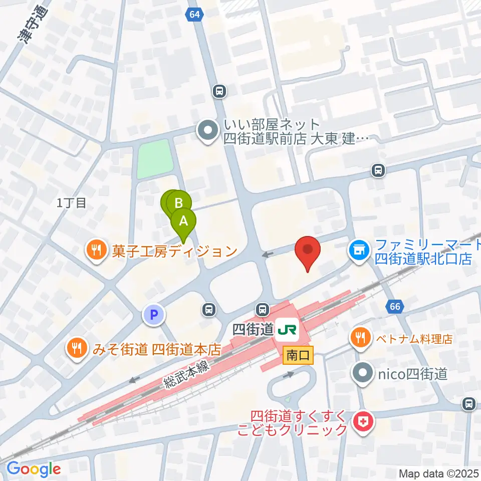 アイバ楽器 四街道駅前センター周辺のホテル一覧地図