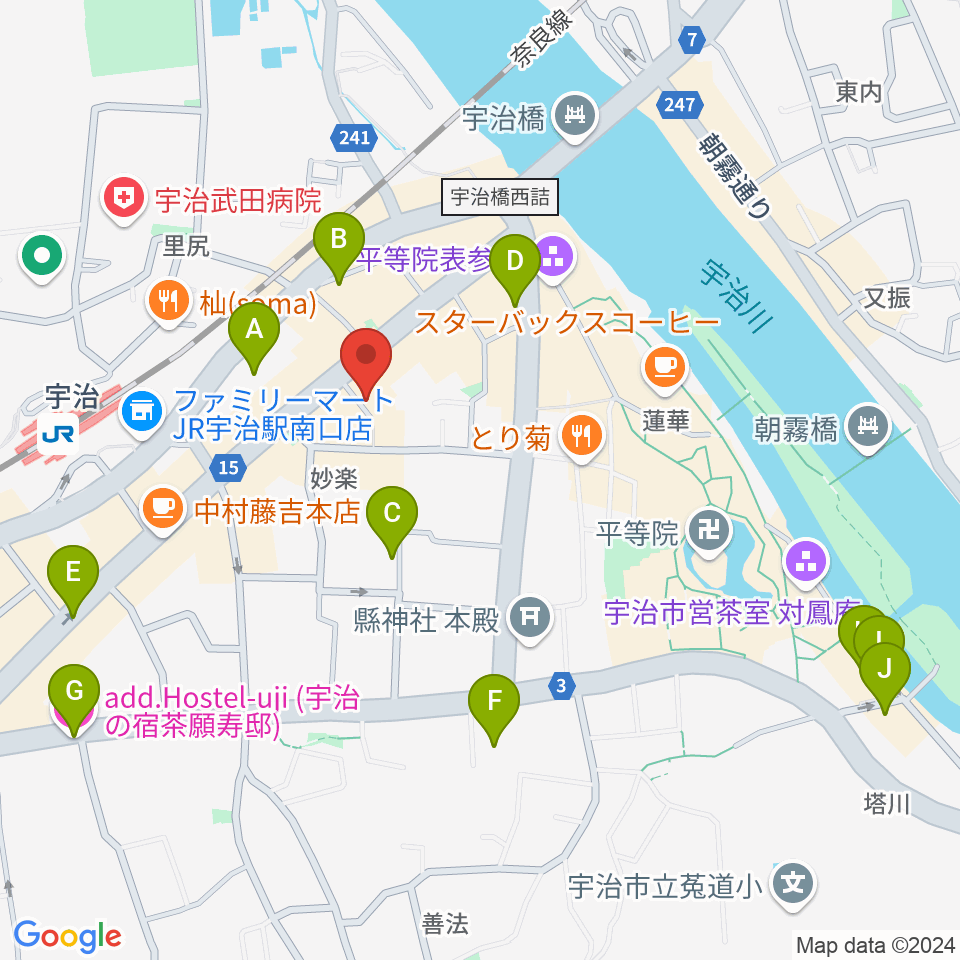 京都宇治coconi周辺のホテル一覧地図