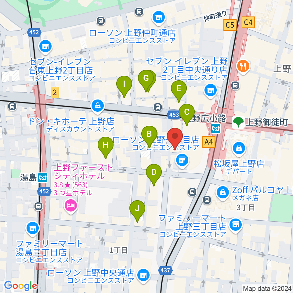 御徒町JAM SESSION周辺のホテル一覧地図