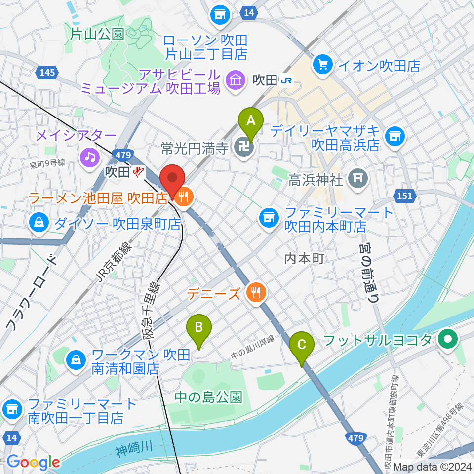 エコー音楽室周辺のホテル一覧地図