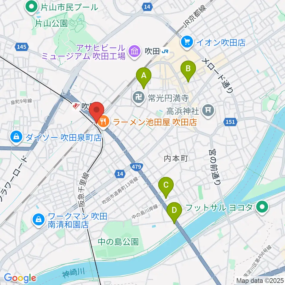 エコー音楽室周辺のホテル一覧地図