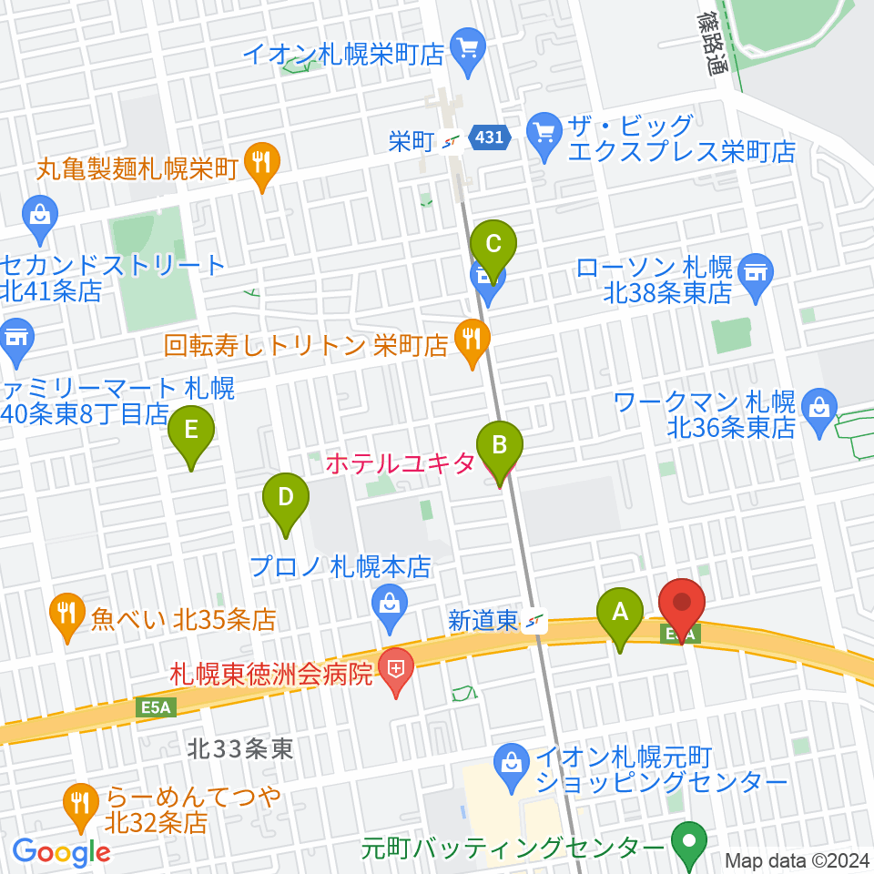 札幌SOLID周辺のホテル一覧地図