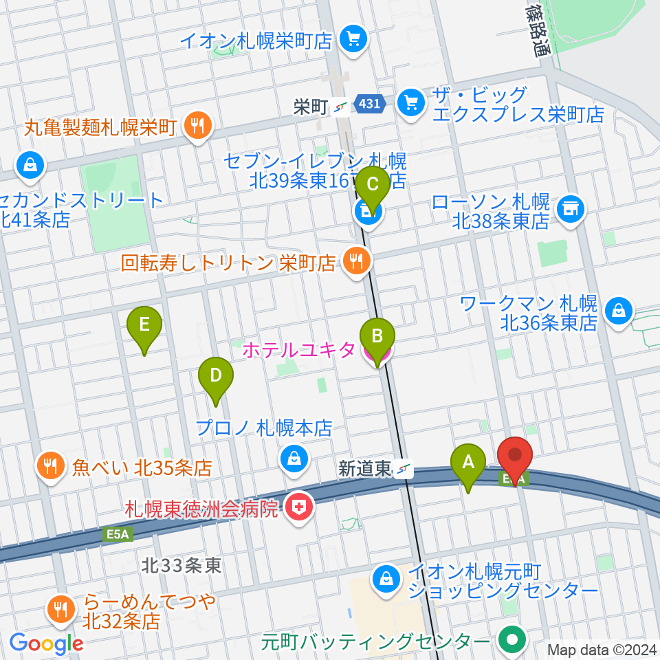 札幌SOLID周辺のホテル一覧地図