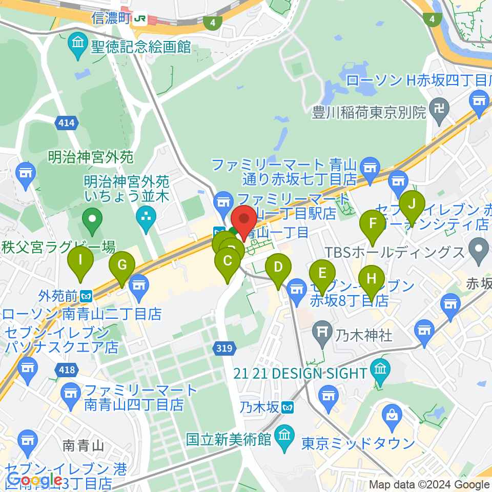 NHK文化センター 青山教室周辺のホテル一覧地図