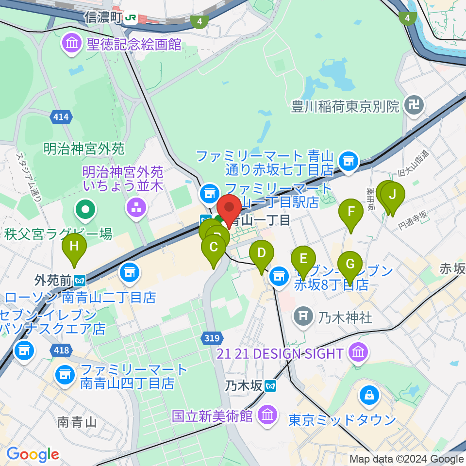 NHK文化センター 青山教室周辺のホテル一覧地図