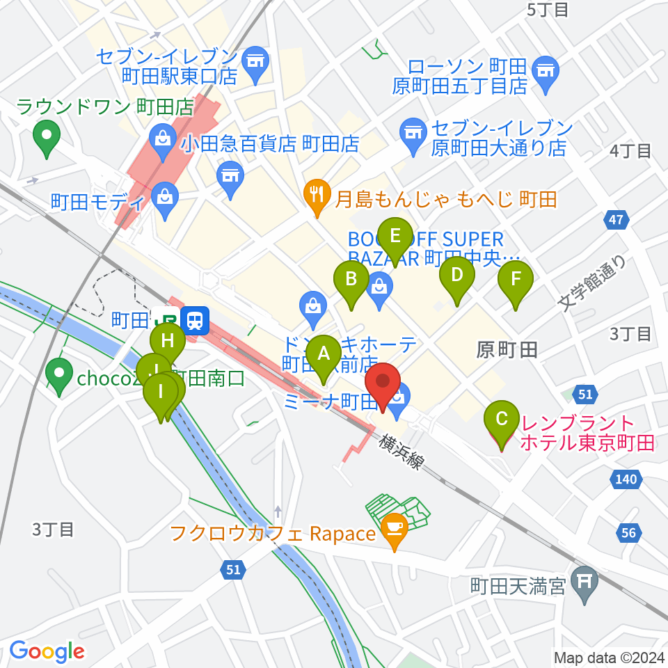 NHK文化センター町田教室周辺のホテル一覧地図