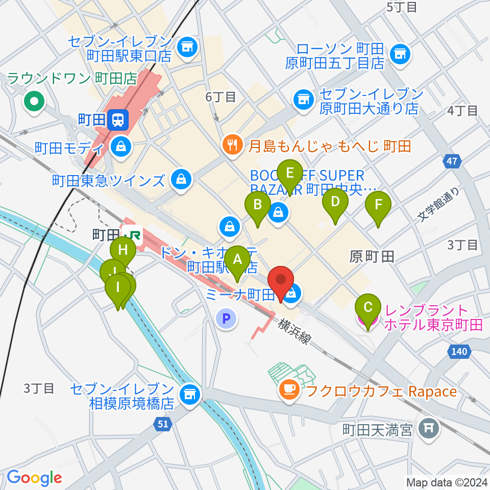 NHK文化センター町田教室周辺のホテル一覧地図