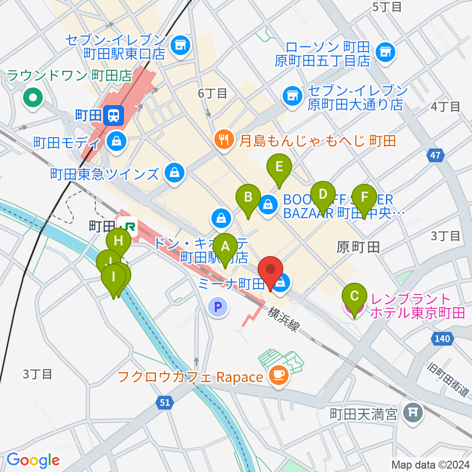 NHK文化センター町田教室周辺のホテル一覧地図