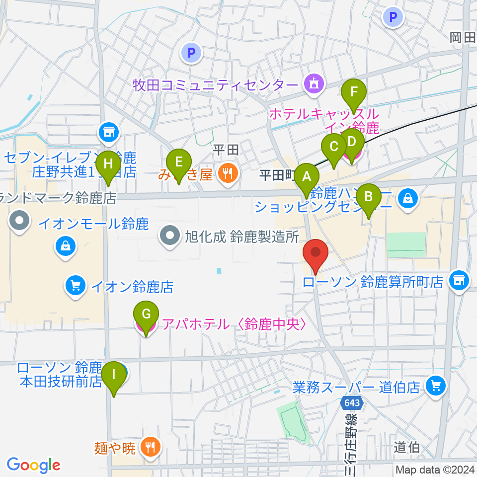 鈴鹿ANSWER周辺のホテル一覧地図