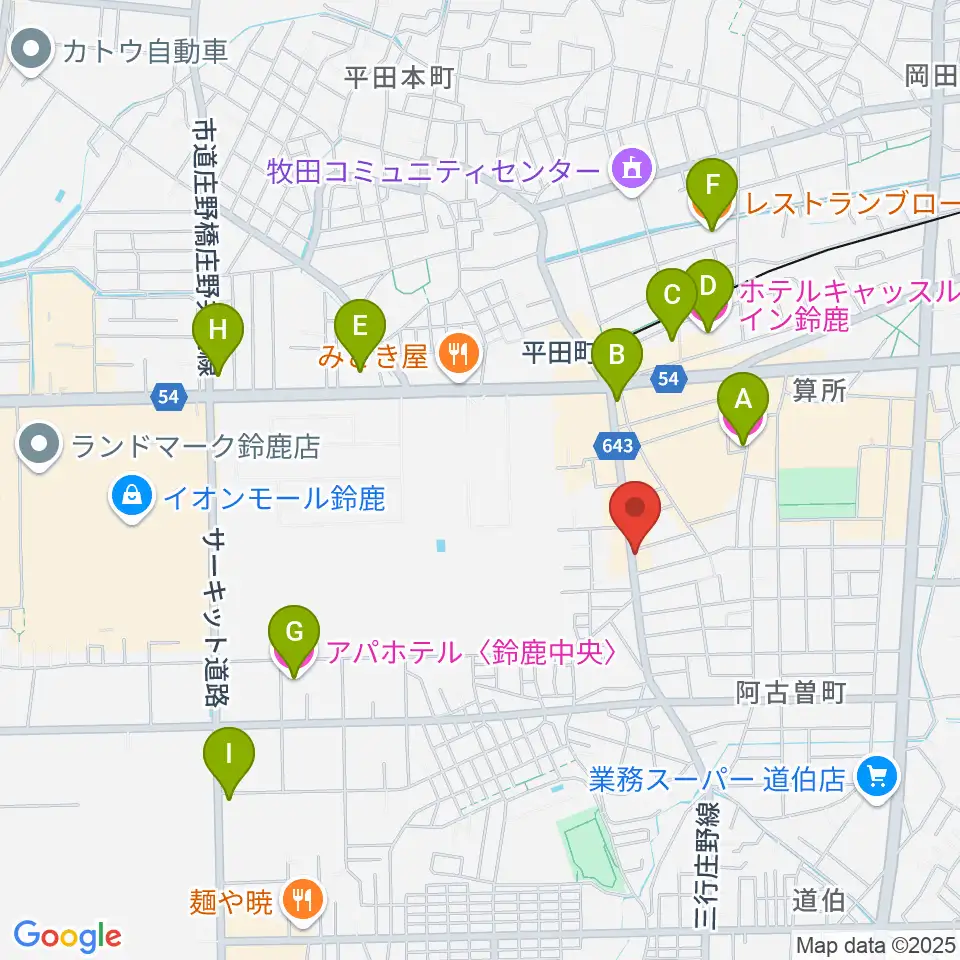 鈴鹿ANSWER周辺のホテル一覧地図