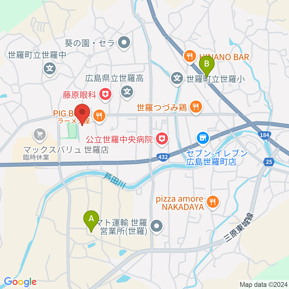 せら文化センター パストラルホール周辺のホテル一覧地図