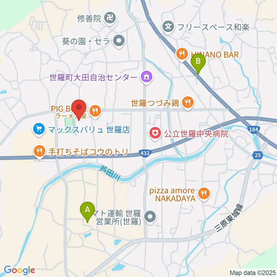 せら文化センター パストラルホール周辺のホテル一覧地図