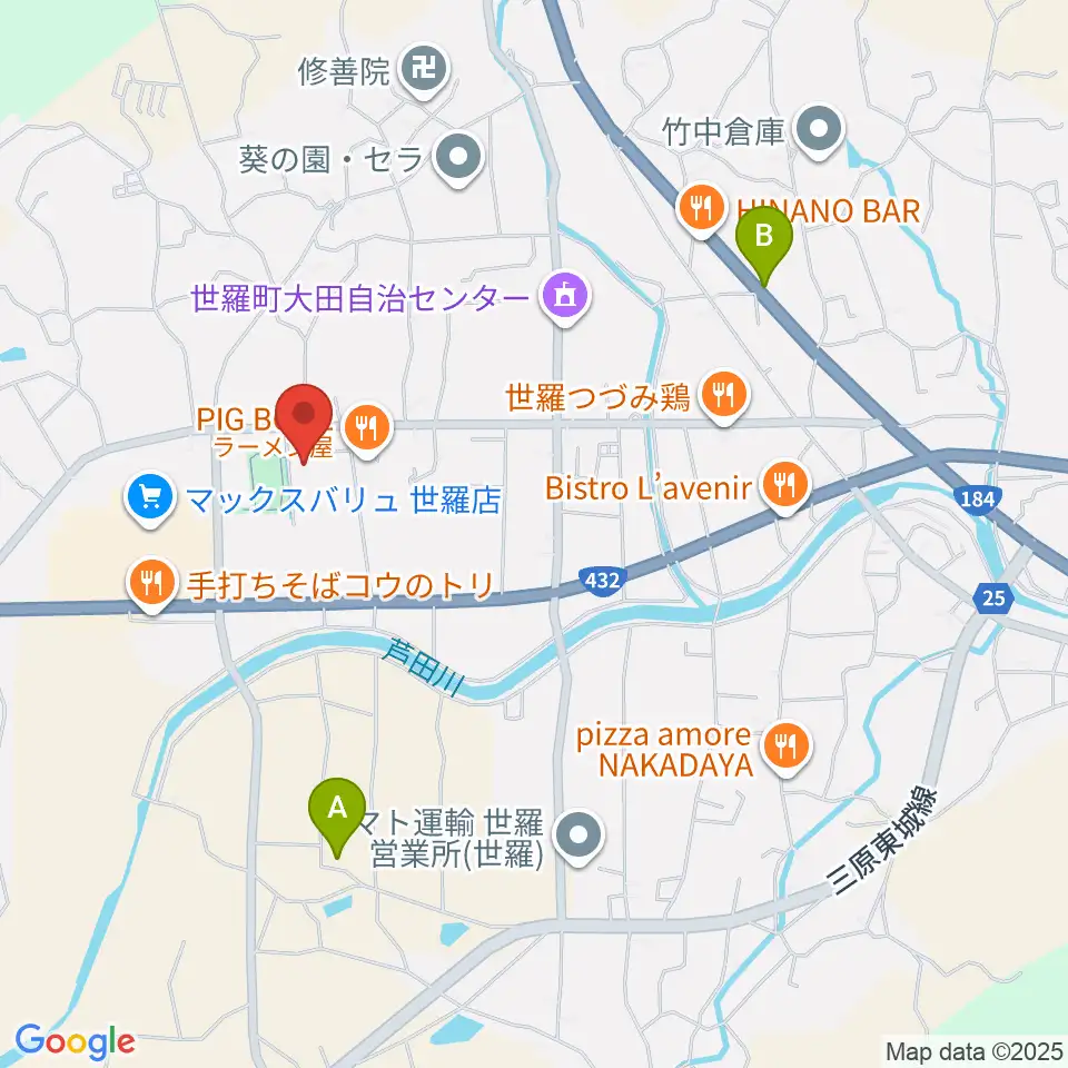 せら文化センター パストラルホール周辺のホテル一覧地図