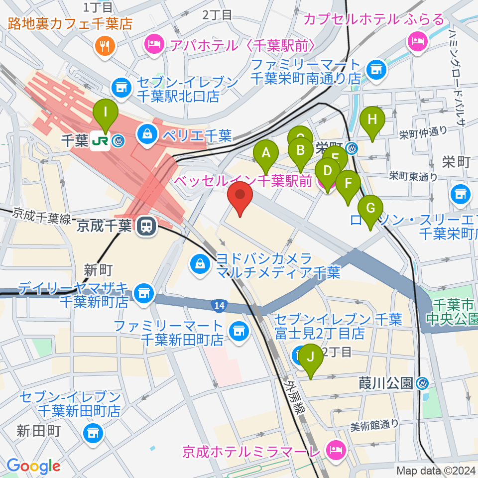 NHK文化センター千葉教室周辺のホテル一覧地図