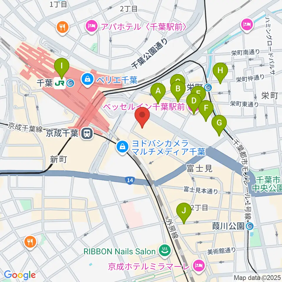 NHK文化センター千葉教室周辺のホテル一覧地図