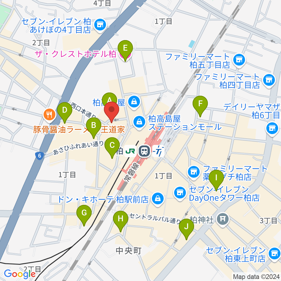 NHK文化センター柏教室周辺のホテル一覧地図