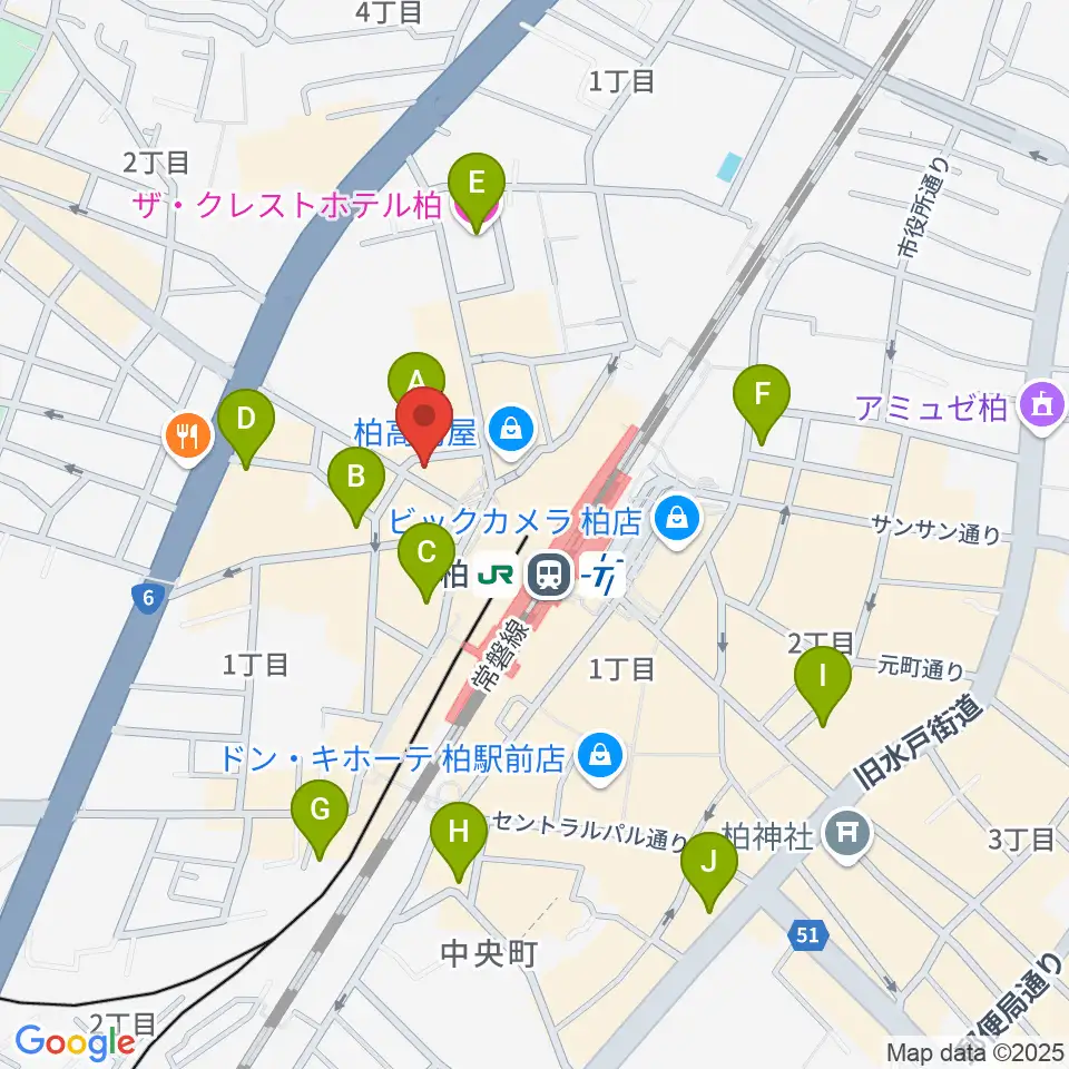 NHK文化センター柏教室周辺のホテル一覧地図