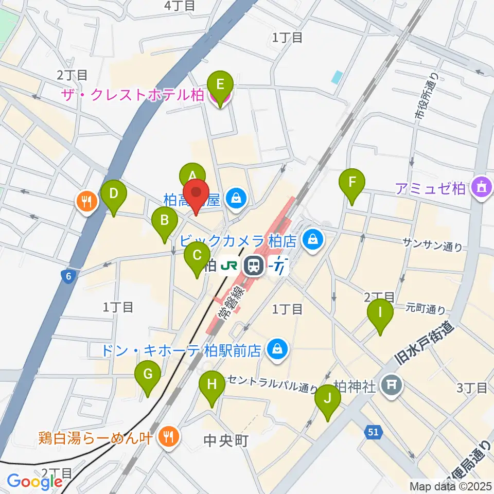 NHK文化センター柏教室周辺のホテル一覧地図