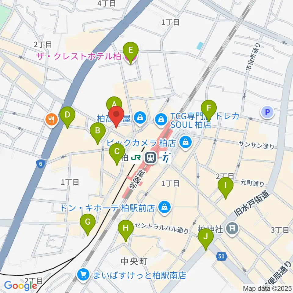 NHK文化センター柏教室周辺のホテル一覧地図