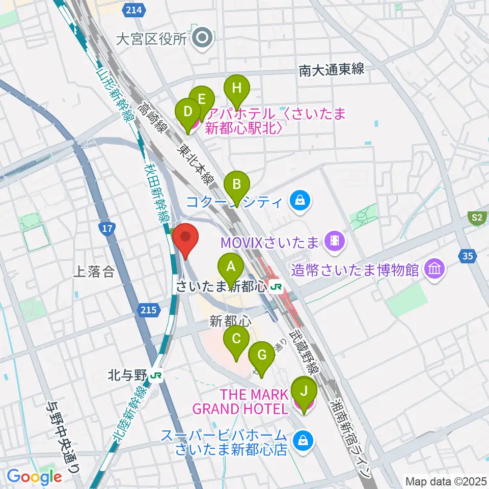 NHK文化センター さいたまアリーナ教室周辺のホテル一覧地図