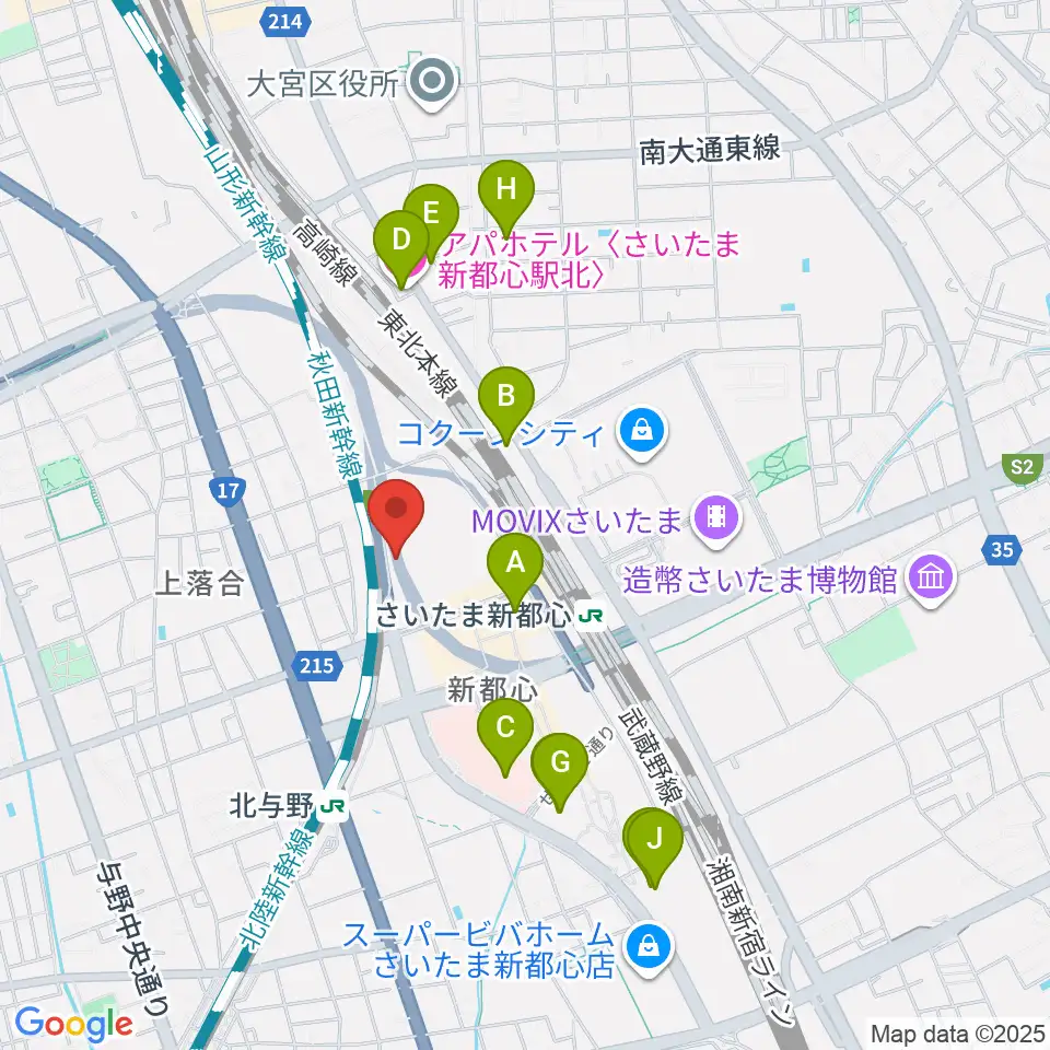 NHK文化センター さいたまアリーナ教室周辺のホテル一覧地図