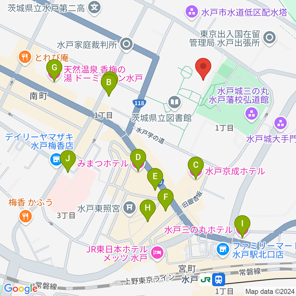 NHK文化センター 水戸教室周辺のホテル一覧地図