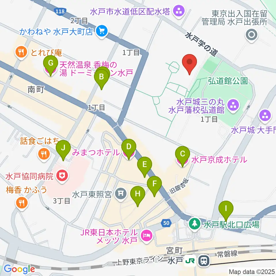 NHK文化センター 水戸教室周辺のホテル一覧地図