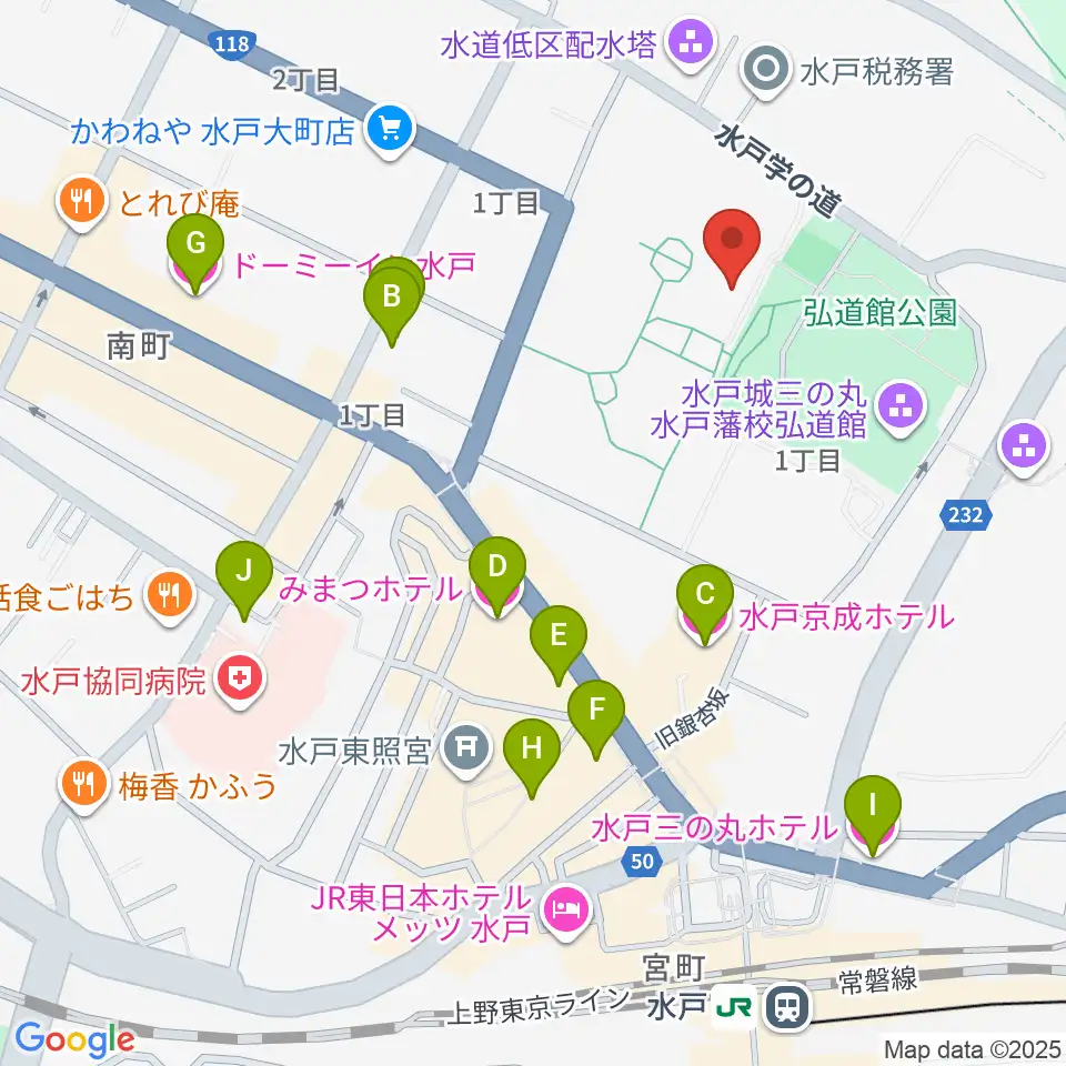 NHK文化センター 水戸教室周辺のホテル一覧地図