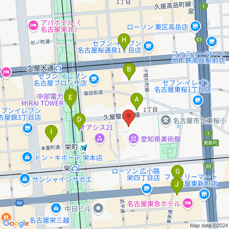 NHK文化センター 名古屋教室周辺のホテル一覧地図