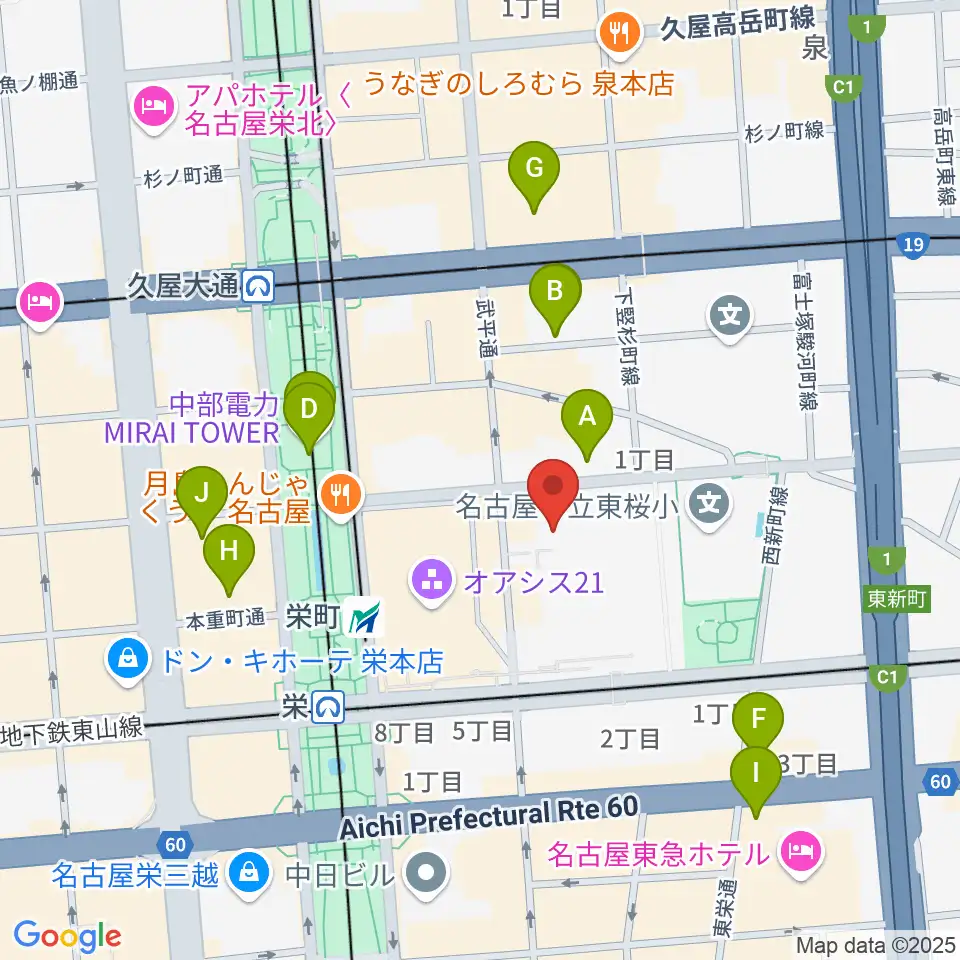 NHK文化センター 名古屋教室周辺のホテル一覧地図